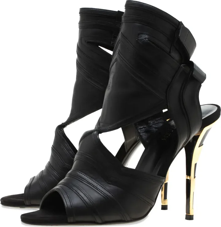 105mm Cut-Out Leather Sandals - Image 2