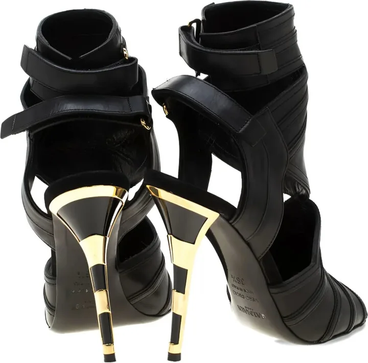105mm Cut-Out Leather Sandals - Image 3