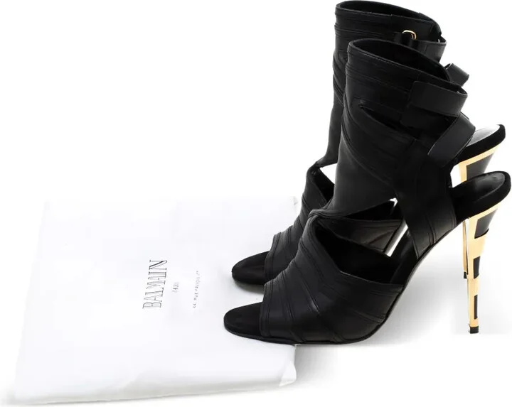 105mm Cut-Out Leather Sandals - Image 4