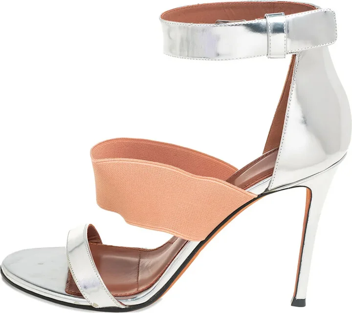 105mm Elasticated-Strap Leather Sandals