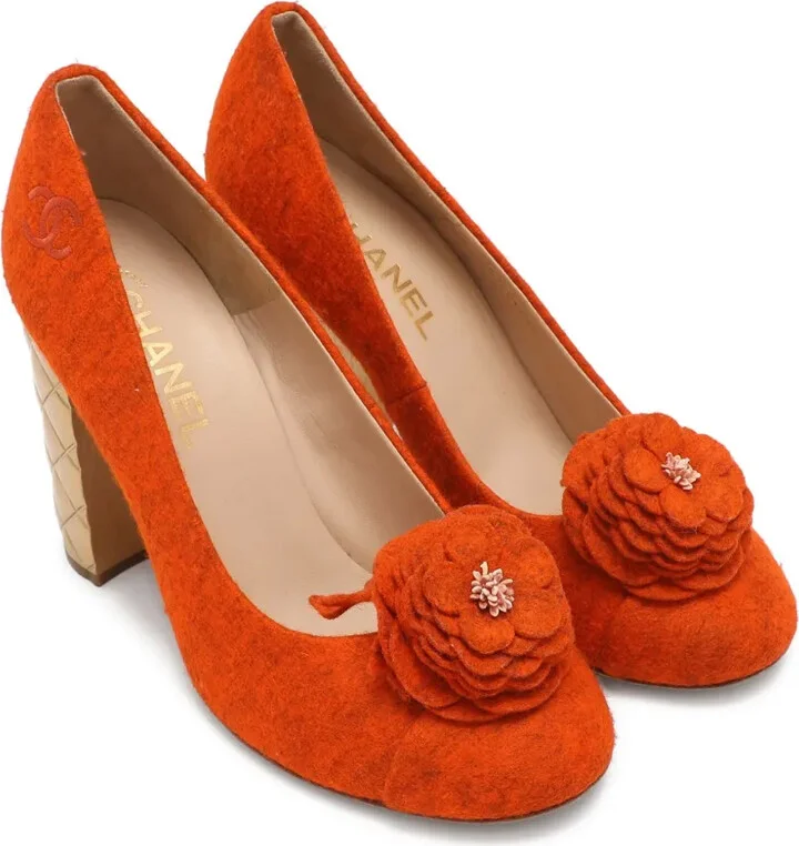 105mm Floral-Appliqué Heeled Pumps - Image 2