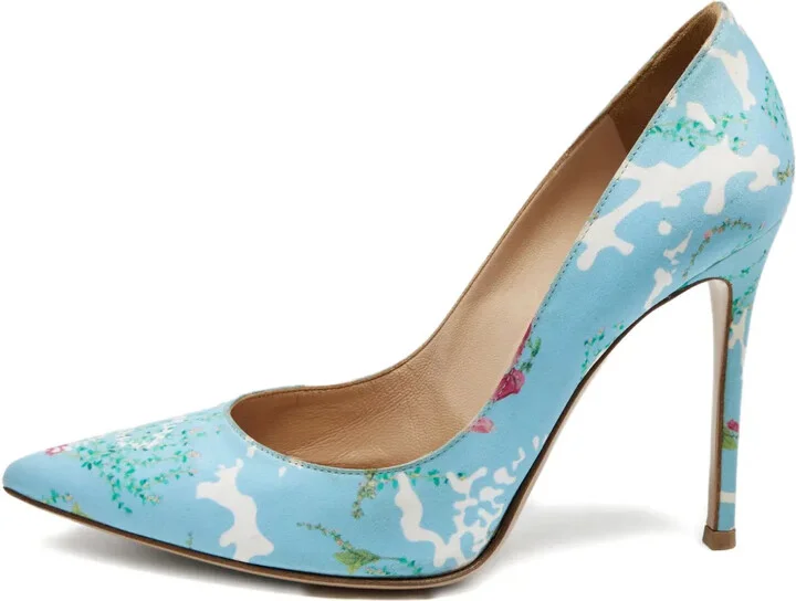 105mm Floral-Print Pointed-Toe Pumps