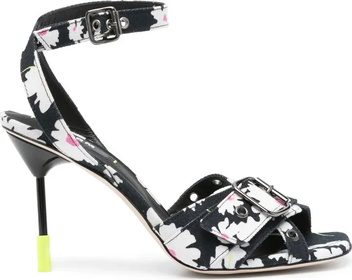 105mm Floral-Print Sandals