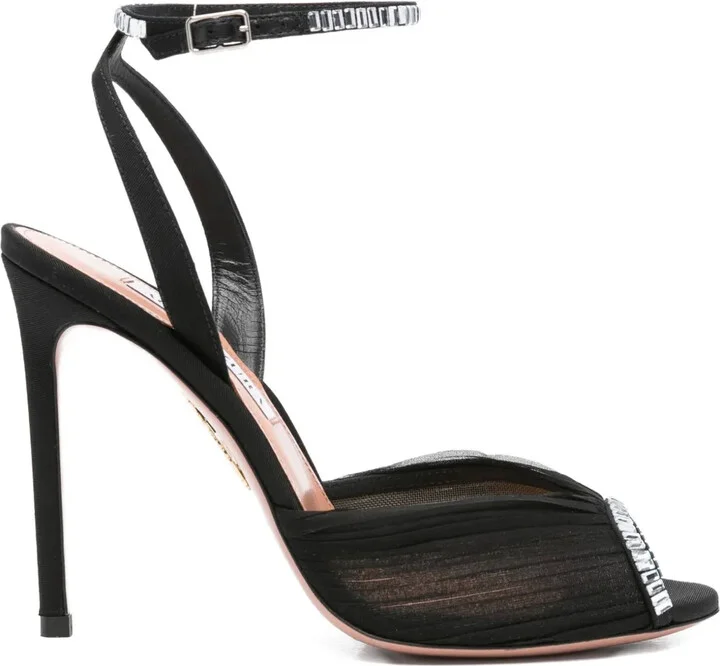 105mm Gatsby crystal-embellished mesh sandals