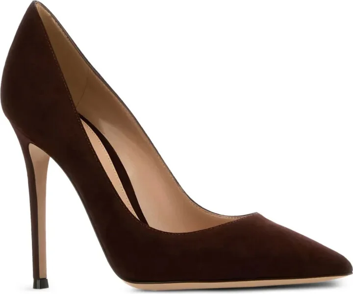105mm Gianvito 105 suede pointed-toe pumps - Image 2