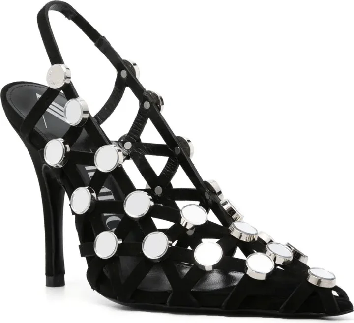 105mm Grid rhinestone-embellished pumps - Image 2