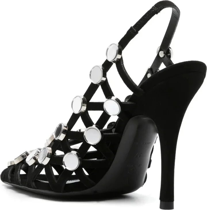105mm Grid rhinestone-embellished pumps - Image 3