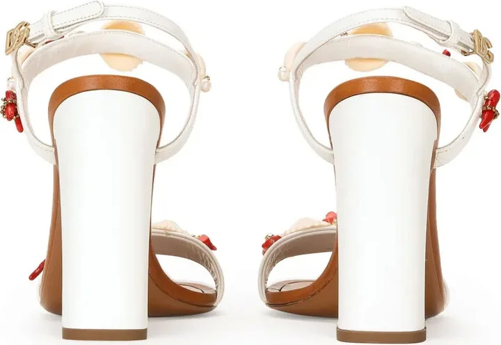 105mm Keira coral-embroidered sandals - Image 3