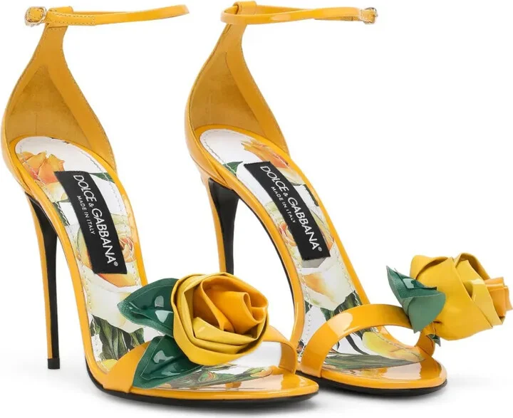 105mm Keira floral-appliqué leather sandals - Image 2