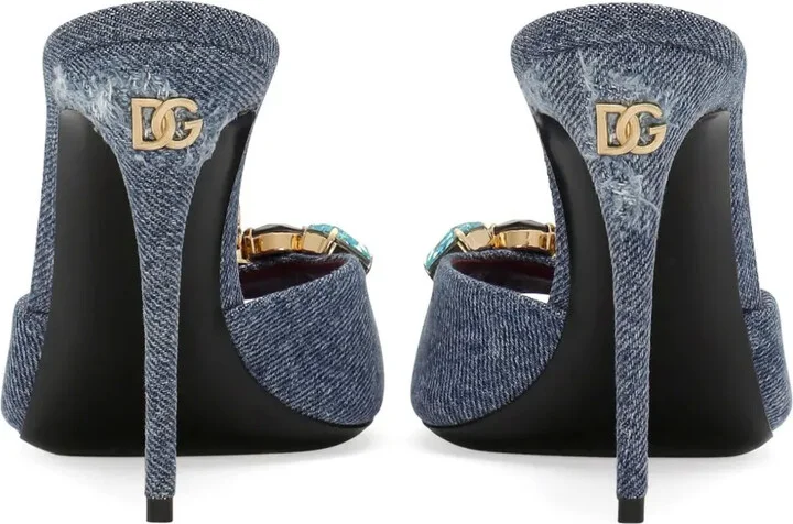 105mm Keira patchwork denim sandals - Image 3