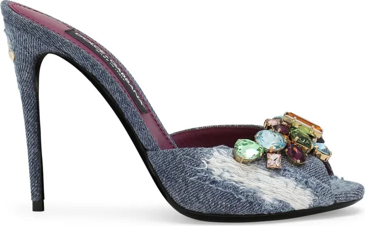 105mm Keira patchwork denim sandals