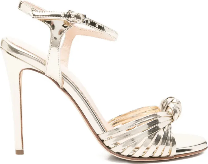 105mm Knot-Detail Leather Sandals