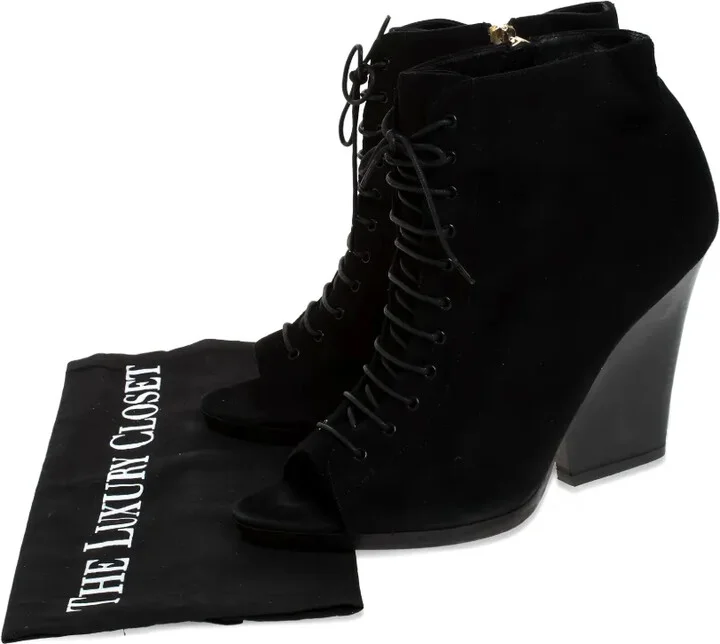 105mm Lace-Up Peep-Toe Ankle Boots - Image 5