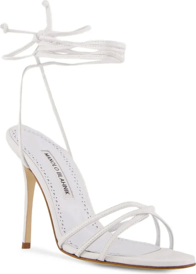 105mm Leather Ankle-Tie Sandals - Image 2