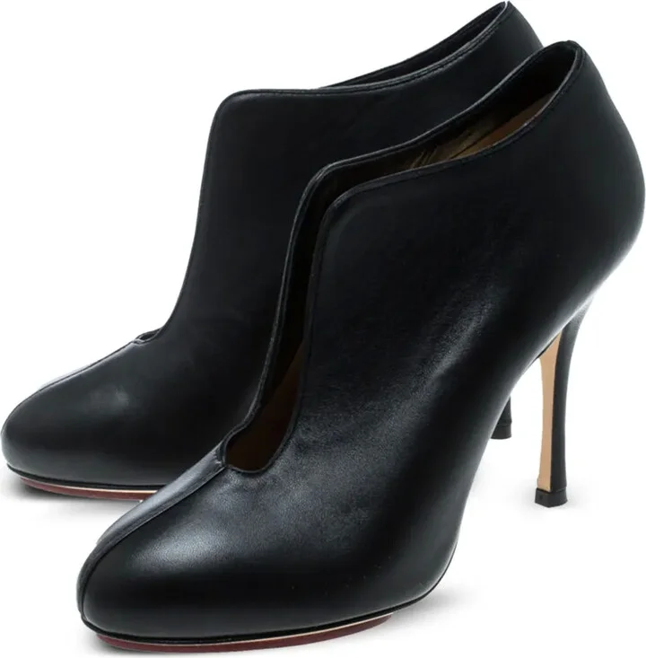 105mm Leather Heeled Boots - Image 2