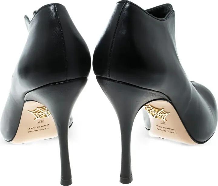 105mm Leather Heeled Boots - Image 4