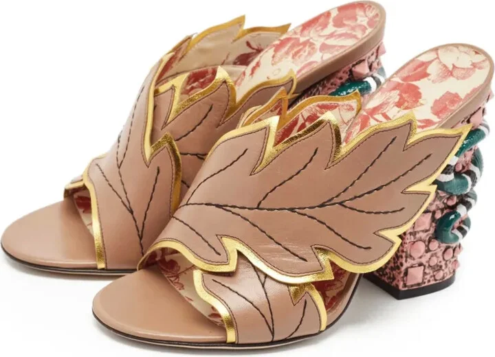 105mm Leather Heeled Mules - Image 2
