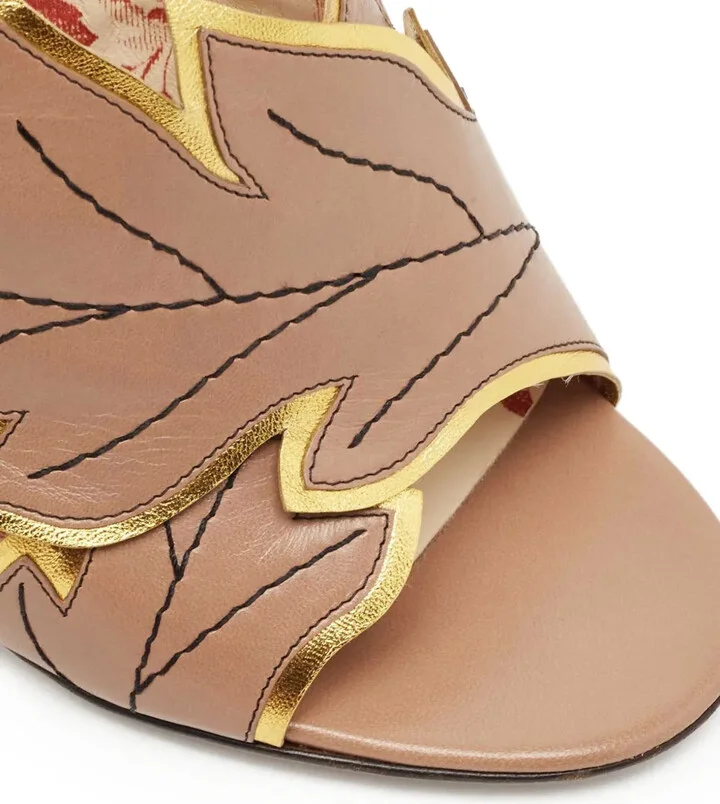 105mm Leather Heeled Mules - Image 5