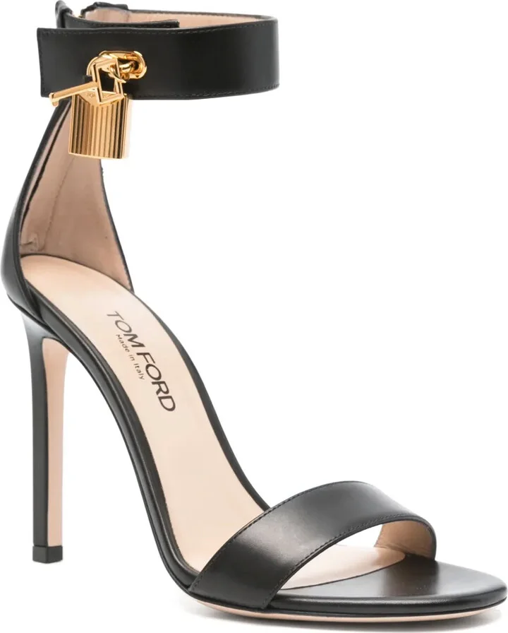 105mm Leather Padlock Sandals - Image 2