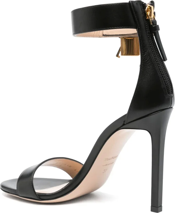 105mm Leather Padlock Sandals - Image 3