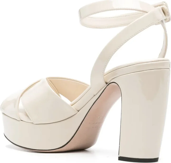 105mm Leather Platform Sandals - Image 3