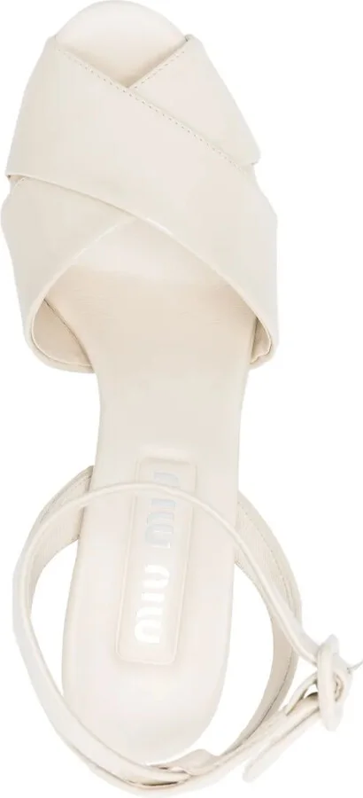 105mm Leather Platform Sandals - Image 4
