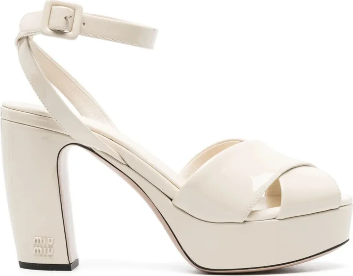 105mm Leather Platform Sandals