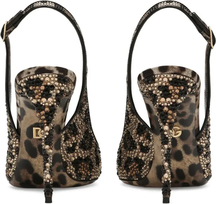 105mm Leopard-Print Leather Pumps - Image 3