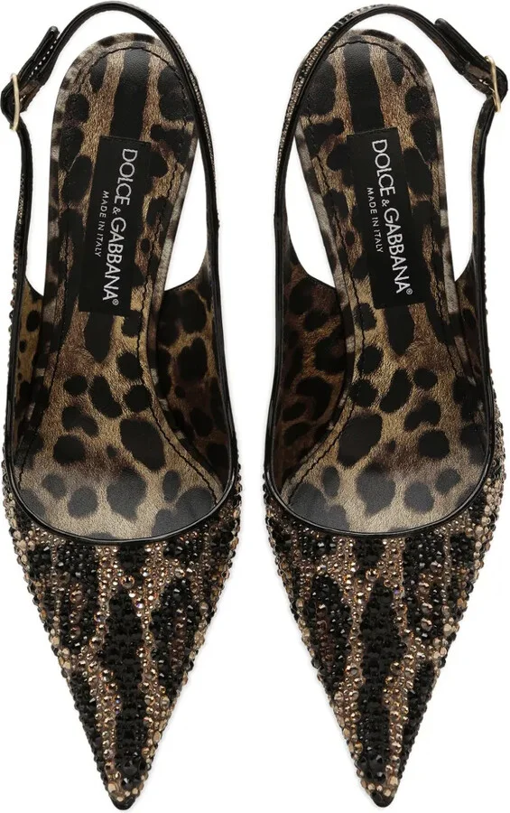 105mm Leopard-Print Leather Pumps - Image 4