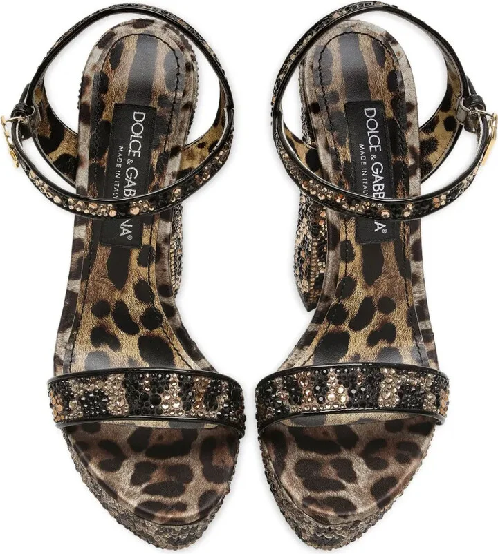 105mm Leopard-Print Platform Sandals - Image 4