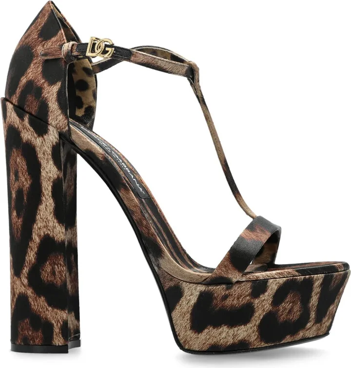 105mm Leopard-Print Sandals
