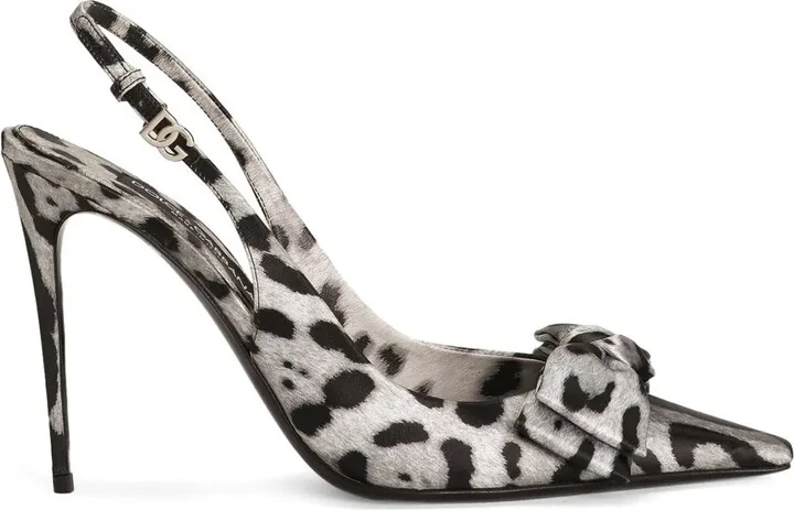 105mm Leopard-Print Slingback Pumps