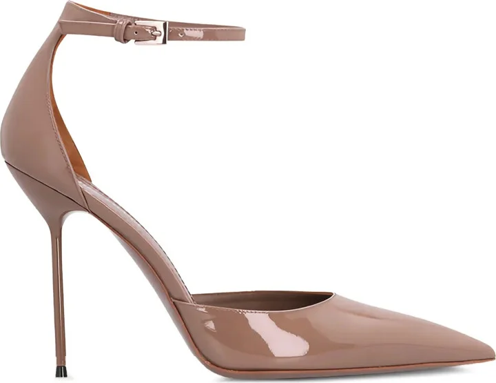 105mm Lidia ankle-strap patent-leather pumps