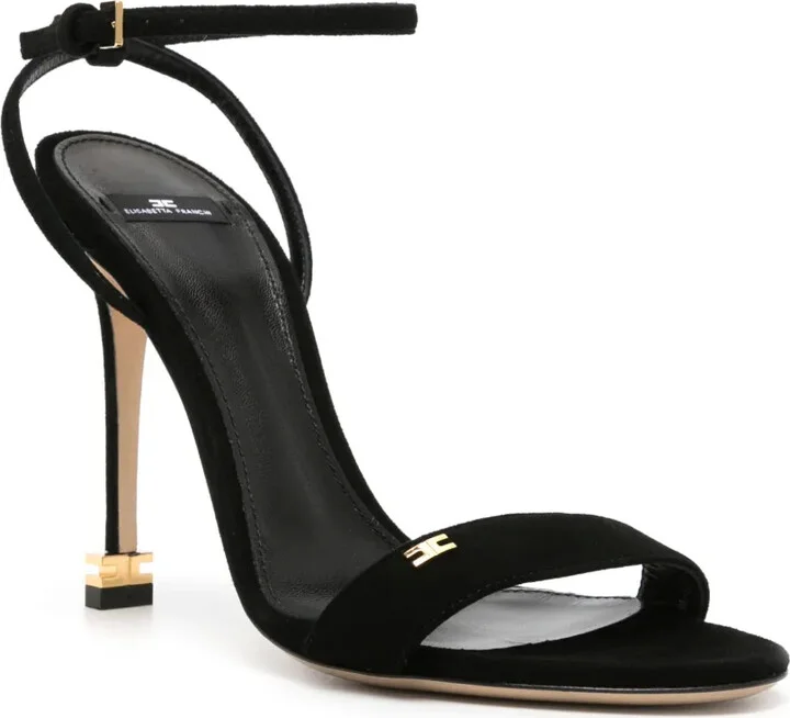105mm Metal-Logo Suede Sandals - Image 2