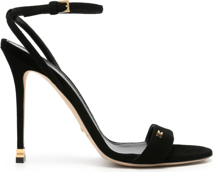 105mm Metal-Logo Suede Sandals