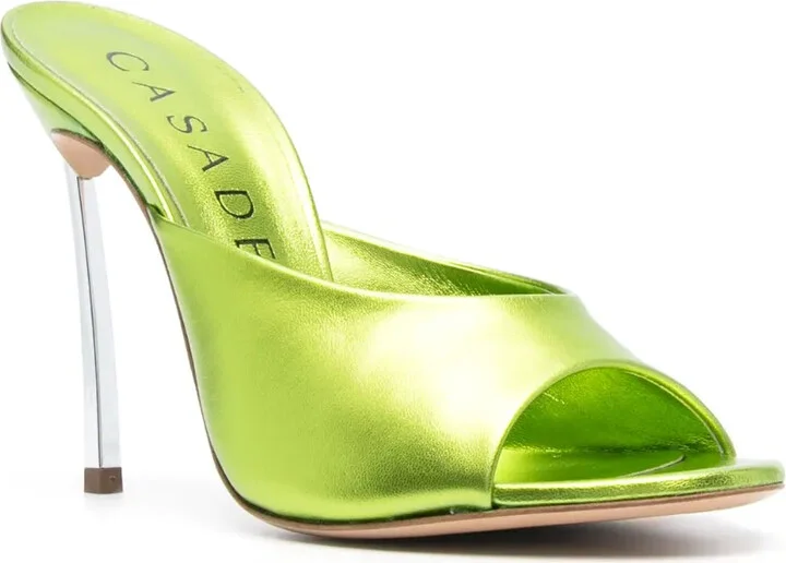 105mm Metallic Leather Sandals - Image 2