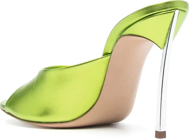 105mm Metallic Leather Sandals - Image 3