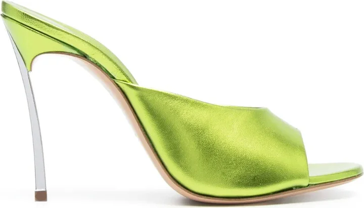 105mm Metallic Leather Sandals