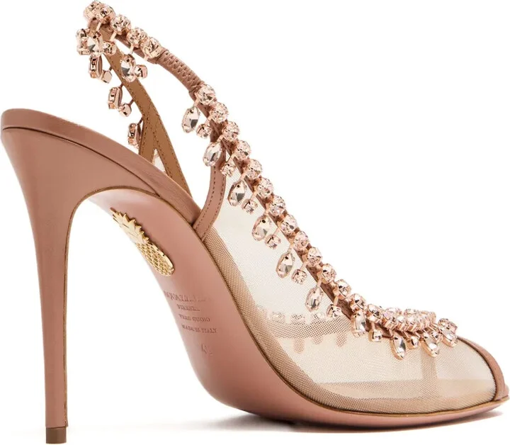 105mm Open-Toe Slingback Heeled Pumps - Image 3