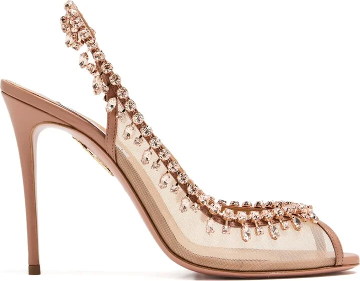 105mm Open-Toe Slingback Heeled Pumps