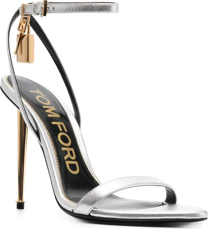 105mm Padlock metallic open-toe sandals - Image 2