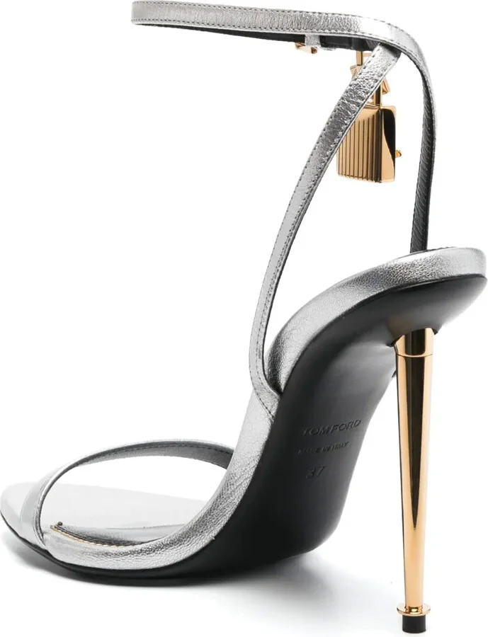 105mm Padlock metallic open-toe sandals - Image 3