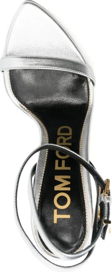 105mm Padlock metallic open-toe sandals - Image 4