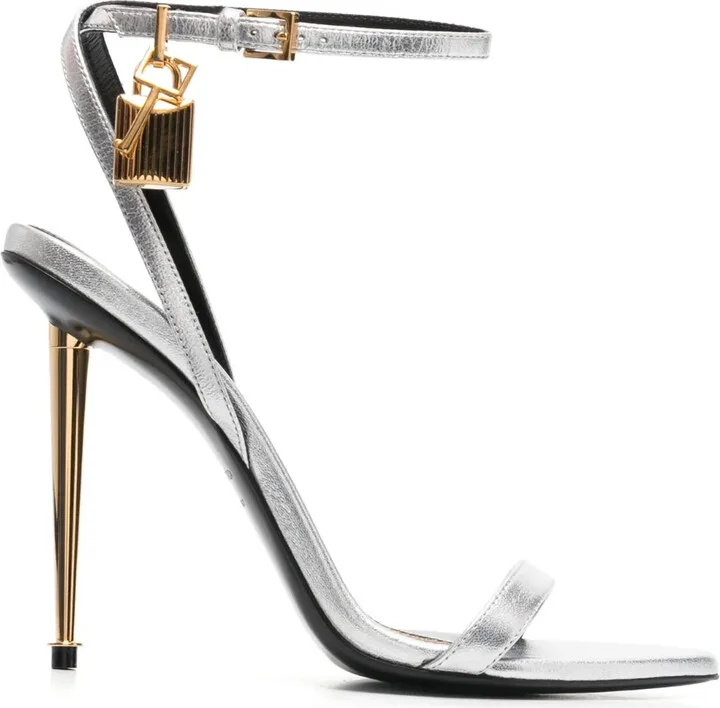 105mm Padlock metallic open-toe sandals