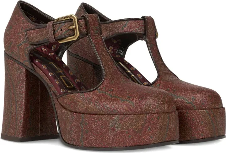 105mm Paisley-Print Platform Pumps - Image 2