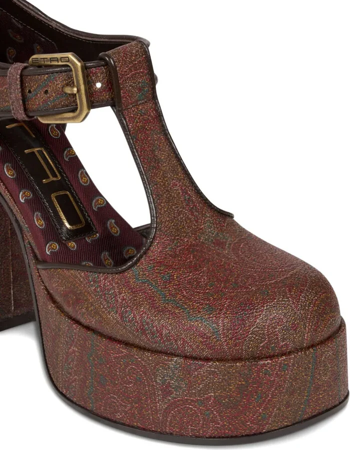 105mm Paisley-Print Platform Pumps - Image 3