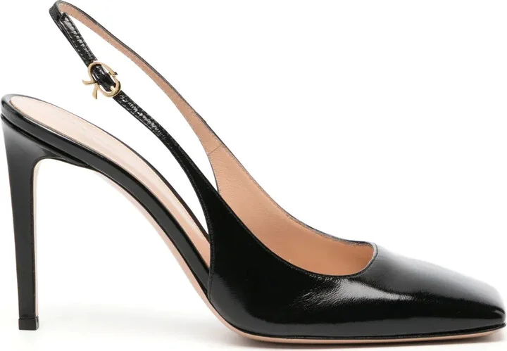 105mm Patent-Finish Slingback Pumps