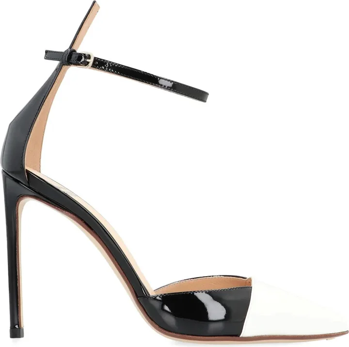 105MM patent leather ankle-strap pumps