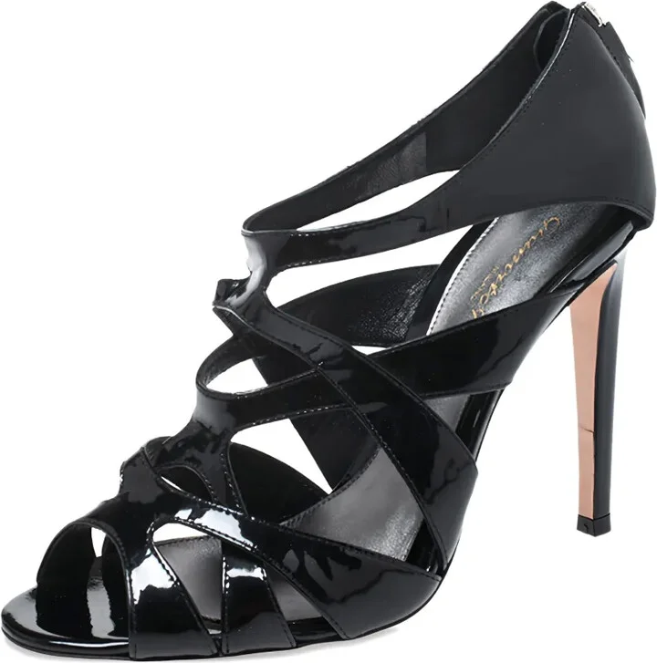 105mm Patent-Leather Cage Sandals - Image 2