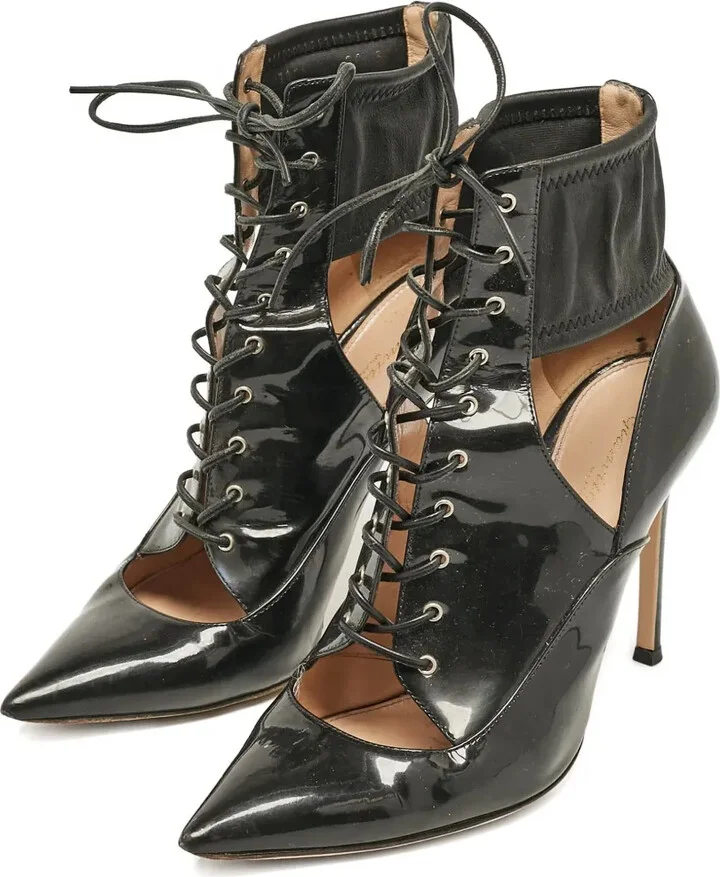 105mm Patent-Leather Lace-Up Boots - Image 2